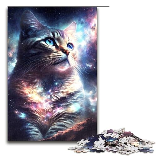 Puzzle für Erwachsene 1000 Teile Katzen Puzzle für Kinder Holzpuzzle dekomprimierendes intellektuelles Lernspielzeug 75 x 50 cm von QSYFNBZL
