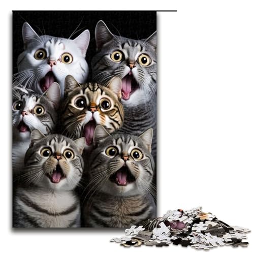Puzzle für Erwachsene 1000 Teile Katzen Schockspielzeug intellektuelles Spiel ganze Familie 75 x 50 cm Puzzle für Erwachsene 1000 Teile Katzen Schockspielzeug intellektuelles Spiel ganze Familie 75 x 50 cm von QSYFNBZL
