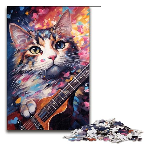 Puzzle für Erwachsene 1000 Teile Kirschblütenkatze Puzzle Spielspielzeug lustig 75 x 50 cm von QSYFNBZL