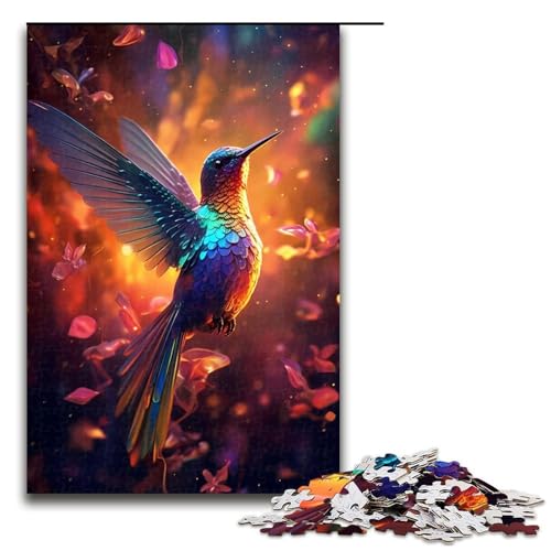 Puzzle für Erwachsene 1000 Teile Kolibri Farbspielzeug intellektuelles Spiel ganze Familie 75 x 50 cm von QSYFNBZL