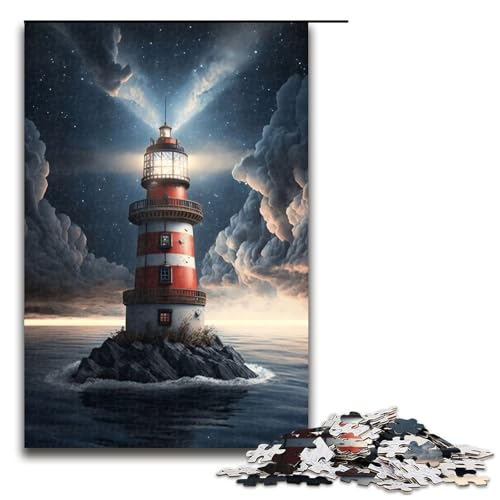 Puzzle für Erwachsene 1000 Teile Leuchtturm Weltraum Puzzle für Lernspiele Herausforderungsspielzeug einzigartige Heimdekoration und Geschenke 75 x 50 cm von QSYFNBZL