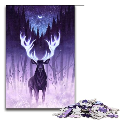 Puzzle für Erwachsene 1000 Teile Licht der Dunkelheit unmögliches Puzzle Familienspiel Stressabbau schwierige Herausforderung 75 x 50 cm von QSYFNBZL