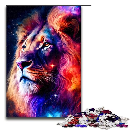 Puzzle für Erwachsene 1000 Teile Löwe Holzpuzzle Lernspielzeug Familienspiele 75 x 50 cm von QSYFNBZL