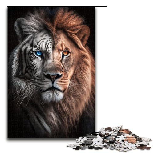 Puzzle für Erwachsene 1000 Teile Löwe Tiger Porträt Holzpuzzle Lernspielzeug Familienspiele 75 x 50 cm Puzzle für Erwachsene 1000 Teile Löwe Tiger Porträt Holzpuzzle Lernspielzeug Familienspiele 75 x 50 cm von QSYFNBZL