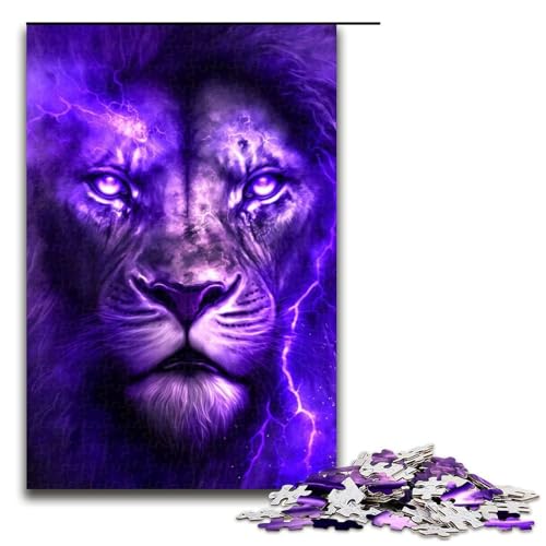Puzzle für Erwachsene 1000 Teile Löwenporträt Puzzle für Kinder Holzpuzzle dekomprimierendes intellektuelles Lernspielzeug 75 x 50 cm Puzzle für Erwachsene 1000 Teile Löwenporträt Puzzle für Kinder Holzpuzzle dekomprimierendes intellektuelles Lernspielzeug 75 x 50 cm von QSYFNBZL