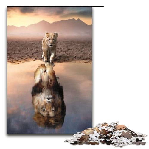 Puzzle für Erwachsene 1000 Teile Löwenreflexion Geburtstagsgeschenk für Teenager ab 14 Jahren 75 x 50 cm Puzzle für Erwachsene 1000 Teile Löwenreflexion Geburtstagsgeschenk für Teenager ab 14 Jahren 75 x 50 cm von QSYFNBZL