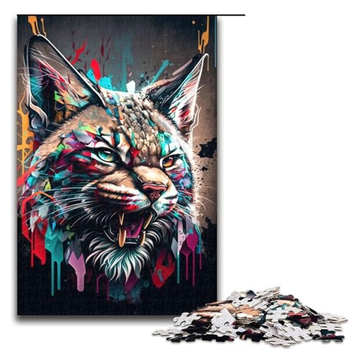 Puzzle für Erwachsene 1000 Teile Lynx Panorama Set rechts Puzzle für Kinder Holzpuzzle dekomprimierendes intellektuelles Lernspielzeug 75 x 50 cm von QSYFNBZL