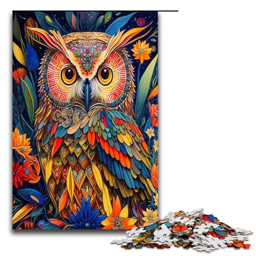 Puzzle für Erwachsene 1000 Teile Majestätische Eule DIY Puzzle Spielzeug tolle Geschenke zu Weihnachten für Teenager ab 14 Jahren 75 x 50 cm von QSYFNBZL