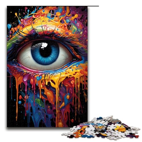 Puzzle für Erwachsene 1000 Teile Malen Farbe Augen unmögliches Puzzle Familienspiel Stressabbau schwierige Herausforderung 75 x 50 cm Puzzle für Erwachsene 1000 Teile Malen Farbe Augen unmögliches Puzzle Familienspiel Stressabbau schwierige Herausforderung 75 x 50 cm von QSYFNBZL