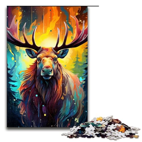Puzzle für Erwachsene 1000 Teile Malen Farbe Elchspielzeug intellektuelles Spiel ganze Familie 75 x 50 cm Puzzle für Erwachsene 1000 Teile Malen Farbe Elchspielzeug intellektuelles Spiel ganze Familie 75 x 50 cm von QSYFNBZL