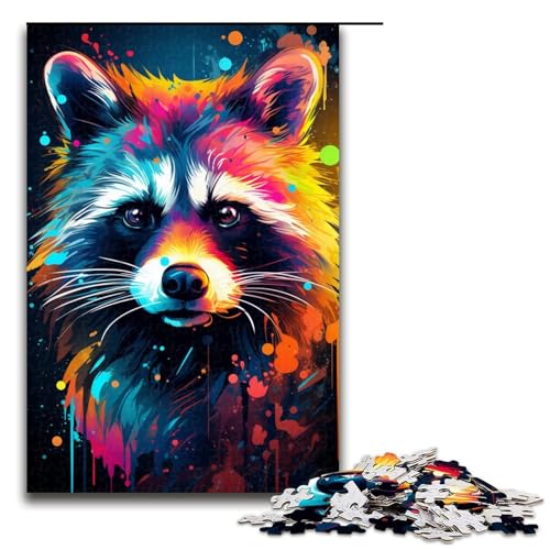 Puzzle für Erwachsene 1000 Teile Malen bunter Waschbär unmögliches Puzzle Familienspiel Stressabbau schwierige Herausforderung 75 x 50 cm Puzzle für Erwachsene 1000 Teile Malen bunter Waschbär unmögliches Puzzle Familienspiel Stressabbau schwierige Herausforderung 75 x 50 cm von QSYFNBZL