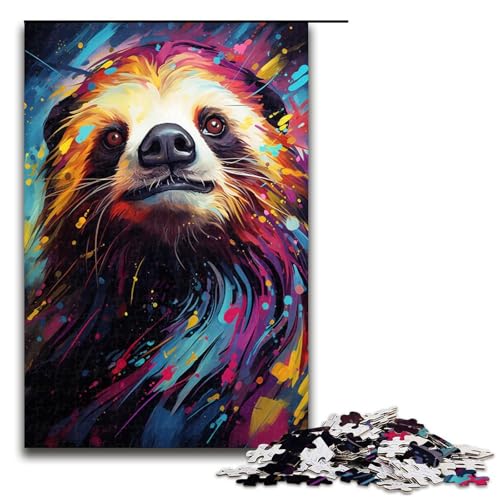Puzzle für Erwachsene 1000 Teile Malen buntes Faultier Spaß für die ganze Familie mit passendem Poster und Quizblatt 75 x 50 cm Puzzle für Erwachsene 1000 Teile Malen buntes Faultier Spaß für die ganze Familie mit passendem Poster und Quizblatt 75 x 50 cm von QSYFNBZL