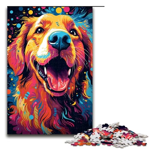 Puzzle für Erwachsene 1000 Teile Malen farbenfrohes Golden Retriever Puzzle für Lernspiele Herausforderungsspielzeug einzigartige Heimdekoration und Geschenke 75 x 50 cm Puzzle für Erwachsene 1000 Teile Malen farbenfrohes Golden Retriever Puzzle für Lernspiele Herausforderungsspielzeug einzigartige Heimdekoration und Geschenke 75 x 50 cm von QSYFNBZL