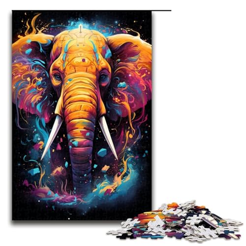Puzzle für Erwachsene 1000 Teile Malerei Farbe Elefant Kunstwerk Geburtstagsgeschenk Wandkunst 75 x 50 cm Puzzle für Erwachsene 1000 Teile Malerei Farbe Elefant Kunstwerk Geburtstagsgeschenk Wandkunst 75 x 50 cm von QSYFNBZL