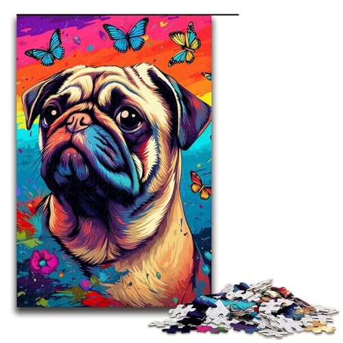 Puzzle für Erwachsene 1000 Teile Möpse und Schmetterlinge und Schmetterlings Puzzle jedes Teil ist einzigartig anspruchsvolles Familienspaßspiel 75 x 50 cm Puzzle für Erwachsene 1000 Teile Möpse und Schmetterlinge und Schmetterlings Puzzle jedes Teil ist einzigartig anspruchsvolles Familienspaßspiel 75 x 50 cm von QSYFNBZL