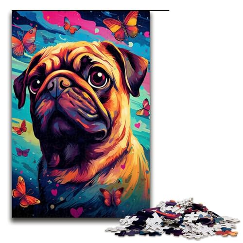 Puzzle für Erwachsene 1000 Teile Möpse und Schmetterlinge und Schmetterlings Puzzles Spiele Spielzeug Geschenk geeignet für die Schreibtischdekoration 75 x 50 cm Puzzle für Erwachsene 1000 Teile Möpse und Schmetterlinge und Schmetterlings Puzzles Spiele Spielzeug Geschenk geeignet für die Schreibtischdekoration 75 x 50 cm von QSYFNBZL