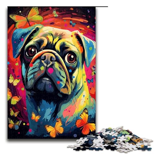 Puzzle für Erwachsene 1000 Teile Möpse und Schmetterlinge und Schmetterlings und Schmetterlings Puzzles Spielspielzeug lustig 75 x 50 cm Puzzle für Erwachsene 1000 Teile Möpse und Schmetterlinge und Schmetterlings und Schmetterlings Puzzles Spielspielzeug lustig 75 x 50 cm von QSYFNBZL