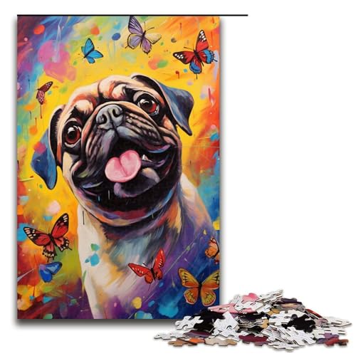 Puzzle für Erwachsene 1000 Teile Möpse und Schmetterlinge und Zusammenbau hilft dem Gehirn süchtig machendes Spielzeug zu trainieren um Geduld zu fördern 75 x 50 cm Puzzle für Erwachsene 1000 Teile Möpse und Schmetterlinge und Zusammenbau hilft dem Gehirn süchtig machendes Spielzeug zu trainieren um Geduld zu fördern 75 x 50 cm von QSYFNBZL