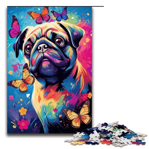 Puzzle für Erwachsene 1000 Teile Möpse und Schmetterlinge und Zusammenbau hilft dem Gehirn süchtig machendes Spielzeug zu trainieren um Geduld zu fördern 75 x 50 cm Puzzle für Erwachsene 1000 Teile Möpse und Schmetterlinge und Zusammenbau hilft dem Gehirn süchtig machendes Spielzeug zu trainieren um Geduld zu fördern 75 x 50 cm von QSYFNBZL