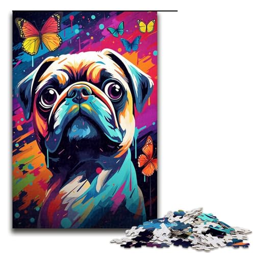 Puzzle für Erwachsene 1000 Teile Möpse und Schmetterlinge und Zusammenbau hilft dem Gehirn süchtig machendes Spielzeug zu trainieren um Geduld zu fördern 75 x 50 cm Puzzle für Erwachsene 1000 Teile Möpse und Schmetterlinge und Zusammenbau hilft dem Gehirn süchtig machendes Spielzeug zu trainieren um Geduld zu fördern 75 x 50 cm von QSYFNBZL