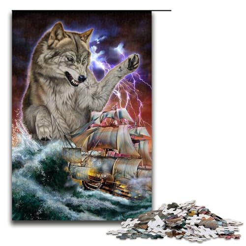 Puzzle für Erwachsene 1000 Teile Monster Titan Wolf Kraken Puzzle für Kinder Holzpuzzle dekomprimierendes intellektuelles Lernspielzeug 75 x 50 cm Puzzle für Erwachsene 1000 Teile Monster Titan Wolf Kraken Puzzle für Kinder Holzpuzzle dekomprimierendes intellektuelles Lernspielzeug 75 x 50 cm von QSYFNBZL