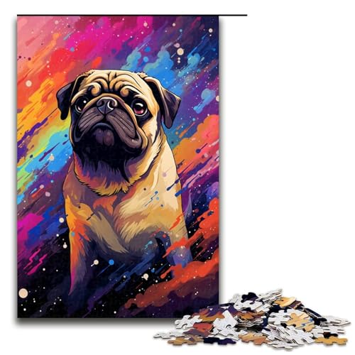 Puzzle für Erwachsene 1000 Teile Mops im Krater ist von Spritzern umgeben viele Farben Puzzle für Kinder Holzpuzzle dekomprimierendes intellektuelles Lernspielzeug 75 x 50 cm Puzzle für Erwachsene 1000 Teile Mops im Krater ist von Spritzern umgeben viele Farben Puzzle für Kinder Holzpuzzle dekomprimierendes intellektuelles Lernspielzeug 75 x 50 cm von QSYFNBZL