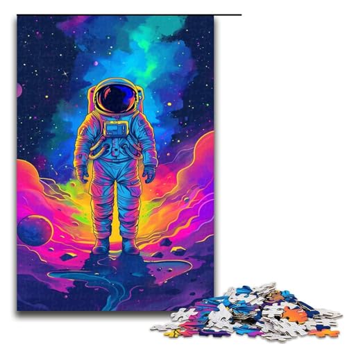 Puzzle für Erwachsene 1000 Teile Neon Astronauten Puzzle für Kinder Holzpuzzle dekomprimierendes intellektuelles Lernspielzeug 1000 Teile von QSYFNBZL