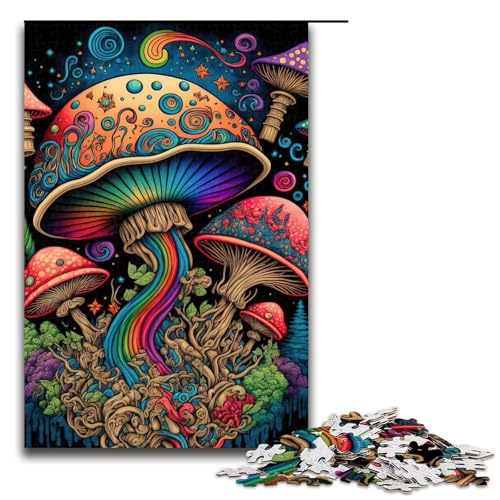 Puzzle für Erwachsene 1000 Teile Neonlandschaft Geburtstagsgeschenk Geschenke für Teenager ab 14 Jahren 75 x 50 cm von QSYFNBZL