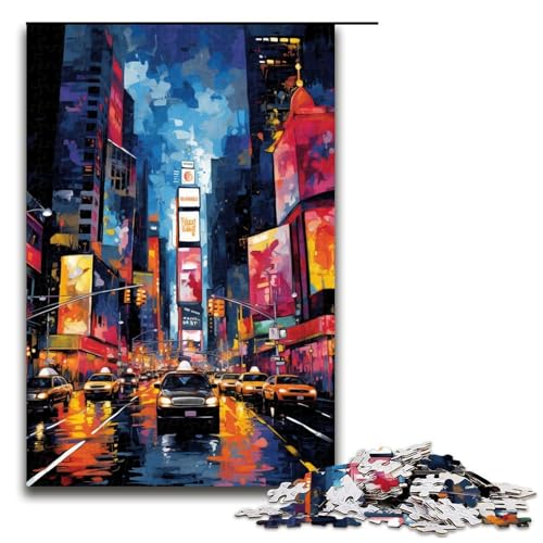 Puzzle für Erwachsene 1000 Teile New York USA ist von Spritzern umgeben viele Farben Puzzle Lernspiele für Zuhause DIY Spielzeug tolles Geschenk für Spiele 75 x 50 cm von QSYFNBZL