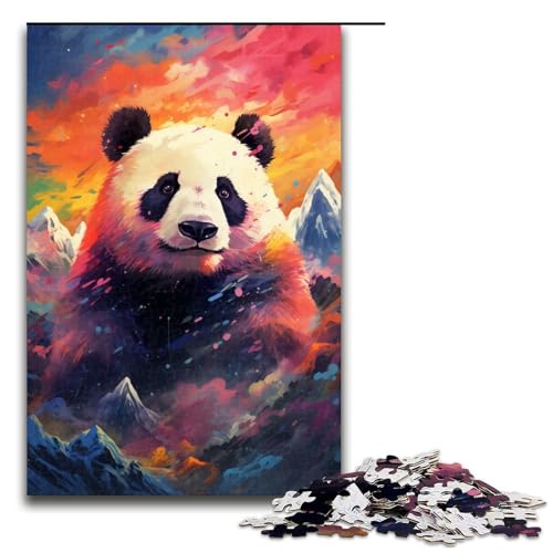 Puzzle für Erwachsene 1000 Teile Panda in der Caldera ist von Spritzern umgeben viele Holzpuzzles Lernspielzeug Familienspiele 75 x 50 cm von QSYFNBZL
