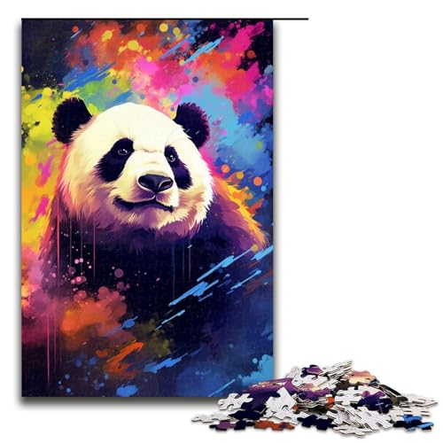 Puzzle für Erwachsene 1000 Teile Panda in der Caldera ist von Spritzern umgeben viele Puzzles Lernspiele für Zuhause DIY Spielzeug tolles Geschenk für Spiele 75 x 50 cm von QSYFNBZL