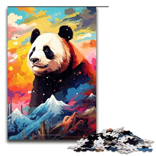 Puzzle für Erwachsene 1000 Teile Panda in der Caldera ist von Spritzern umgeben viele Puzzles Lernspiele für Zuhause DIY Spielzeug tolles Geschenk für Spiele 75 x 50 cm von QSYFNBZL