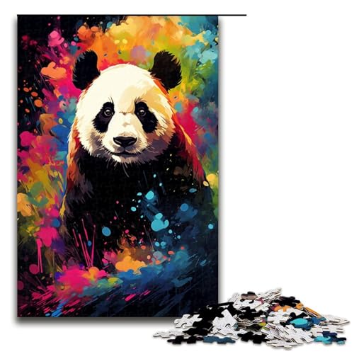 Puzzle für Erwachsene 1000 Teile Panda in der Caldera ist von Spritzern umgeben viele Puzzleteile für Lernspiele Herausforderungsspielzeug einzigartige Heimdekoration und Geschenke 75 x 50 cm von QSYFNBZL