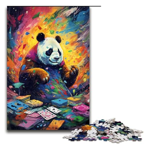 Puzzle für Erwachsene 1000 Teile Panda spielt Poker von SplattersLots Dickes buntes Puzzle Lernspiele für Zuhause DIY Spielzeug tolles Geschenk für Spiele 75 x 50 cm von QSYFNBZL