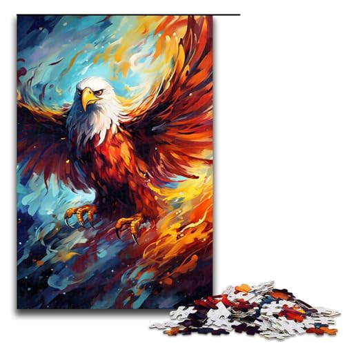 Puzzle für Erwachsene 1000 Teile Phönix ist von Spritzern umgeben viele Bunte Puzzles für Kinder Holzpuzzle dekomprimierendes intellektuelles Lernspielzeug 75 x 50 cm von QSYFNBZL