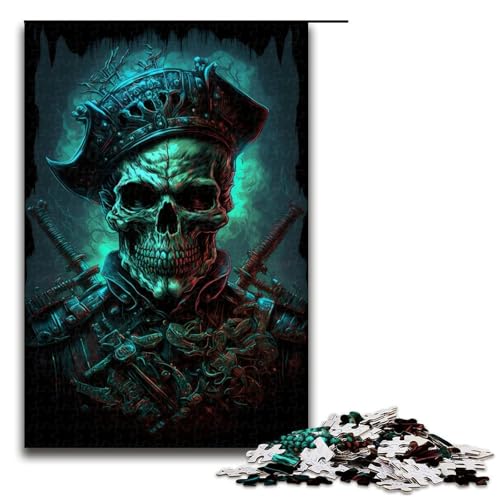 Puzzle für Erwachsene 1000 Teile Piratenschädel Geburtstagsgeschenk Geschenke für Teenager ab 14 Jahren 75 x 50 cm von QSYFNBZL