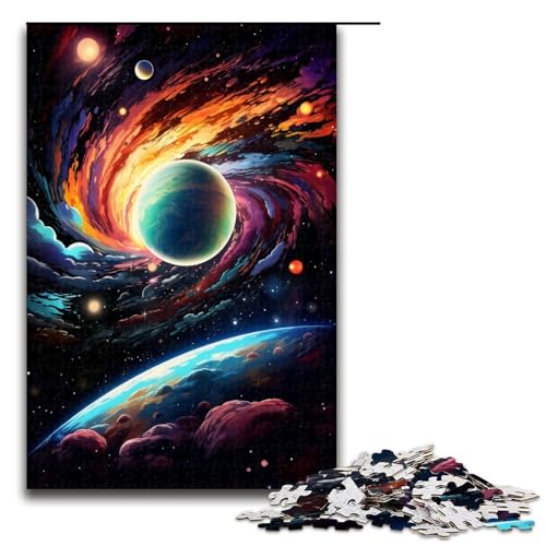 Puzzle für Erwachsene 1000 Teile Planet ist von Spritzern umgeben viele Bunte Wolken Geburtstagsgeschenk für Teenager ab 14 Jahren 75 x 50 cm von QSYFNBZL