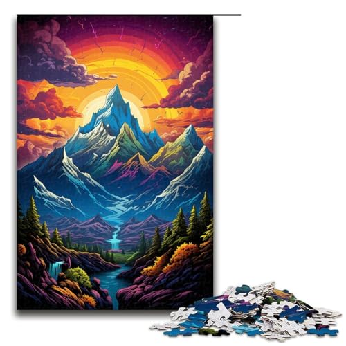 Puzzle für Erwachsene 1000 Teile Psychedelic Alps DIY Puzzle Spielzeug tolle Geschenke zu Weihnachten für Teenager ab 14 Jahren 75 x 50 cm von QSYFNBZL