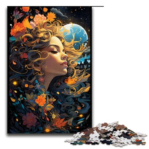 Puzzle für Erwachsene 1000 Teile Psychedelische Blumengöttin Puzzle für Lernspiele Herausforderungsspielzeug einzigartige Heimdekoration und Geschenke 75 x 50 cm Puzzle für Erwachsene 1000 Teile Psychedelische Blumengöttin Puzzle für Lernspiele Herausforderungsspielzeug einzigartige Heimdekoration und Geschenke 75 x 50 cm von QSYFNBZL