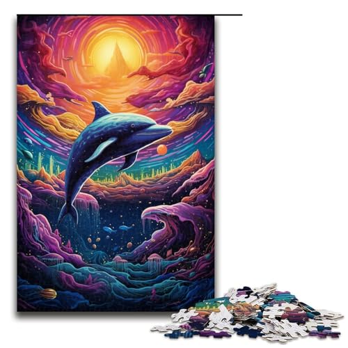 Puzzle für Erwachsene 1000 Teile Psychedelischer Farbdelfin Puzzle für Lernspiele Herausforderungsspielzeug einzigartige Heimdekoration und Geschenke 75 x 50 cm Puzzle für Erwachsene 1000 Teile Psychedelischer Farbdelfin Puzzle für Lernspiele Herausforderungsspielzeug einzigartige Heimdekoration und Geschenke 75 x 50 cm von QSYFNBZL