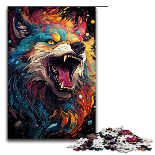 Puzzle für Erwachsene 1000 Teile Psychedelischer Farbwolf Puzzle für Lernspiele Herausforderungsspielzeug einzigartige Heimdekoration und Geschenke 75 x 50 cm Puzzle für Erwachsene 1000 Teile Psychedelischer Farbwolf Puzzle für Lernspiele Herausforderungsspielzeug einzigartige Heimdekoration und Geschenke 75 x 50 cm von QSYFNBZL