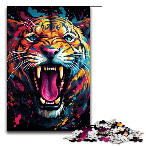 Puzzle für Erwachsene 1000 Teile Psychedelischer Leopard Puzzle für Lernspiele Herausforderungsspielzeug einzigartige Heimdekoration und Geschenke 75 x 50 cm Puzzle für Erwachsene 1000 Teile Psychedelischer Leopard Puzzle für Lernspiele Herausforderungsspielzeug einzigartige Heimdekoration und Geschenke 75 x 50 cm von QSYFNBZL