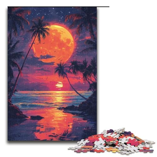 Puzzle für Erwachsene 1000 Teile Psychedelischer Strand Sonnenuntergang Puzzle für Erwachsene Holzspiele für die ganze Familie Weihnachts und Geburtstagsgeschenke 75 x 50 cm Puzzle für Erwachsene 1000 Teile Psychedelischer Strand Sonnenuntergang Puzzle für Erwachsene Holzspiele für die ganze Familie Weihnachts und Geburtstagsgeschenke 75 x 50 cm von QSYFNBZL