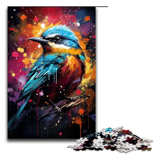 Puzzle für Erwachsene 1000 Teile Psychedelischer bunter Blauvogel Heimdekoration Puzzlespielzeug Geschenk für die ganze Familie 75 x 50 cm Puzzle für Erwachsene 1000 Teile Psychedelischer bunter Blauvogel Heimdekoration Puzzlespielzeug Geschenk für die ganze Familie 75 x 50 cm von QSYFNBZL