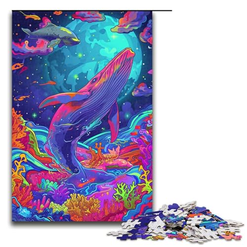 Puzzle für Erwachsene 1000 Teile Psychedelischer bunter Wal Holzpuzzle Lernspielzeug Familienspiele 75 x 50 cm Puzzle für Erwachsene 1000 Teile Psychedelischer bunter Wal Holzpuzzle Lernspielzeug Familienspiele 75 x 50 cm von QSYFNBZL