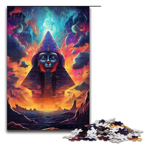 Puzzle für Erwachsene 1000 Teile Pyramiden von Ägypten sind von Spritzern umgeben Viele Farben Puzzle für Lernspiele Herausforderungsspielzeug einzigartige Heimdekoration und Geschenke 75 x 50 cm von QSYFNBZL
