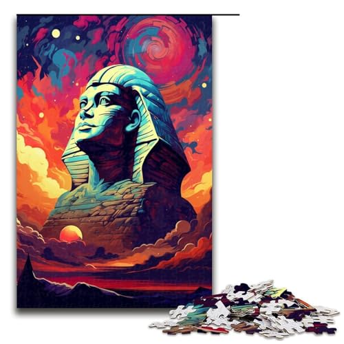 Puzzle für Erwachsene 1000 Teile Pyramiden von Ägypten sind von Spritzern umgeben viele Farben Puzzle für Erwachsene Holzspiele für die ganze Familie Weihnachts und Geburtstagsgeschenke 75 x 50 cm von QSYFNBZL