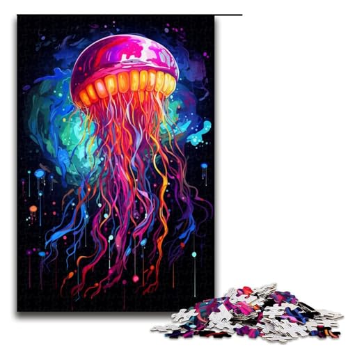 Puzzle für Erwachsene 1000 Teile Quallen sind von Spritzern umgeben im Stil eines Puzzles für Lernspiele Herausforderungsspielzeug einzigartige Heimdekoration und Geschenke 75 x 50 cm Puzzle für Erwachsene 1000 Teile Quallen sind von Spritzern umgeben im Stil eines Puzzles für Lernspiele Herausforderungsspielzeug einzigartige Heimdekoration und Geschenke 75 x 50 cm von QSYFNBZL