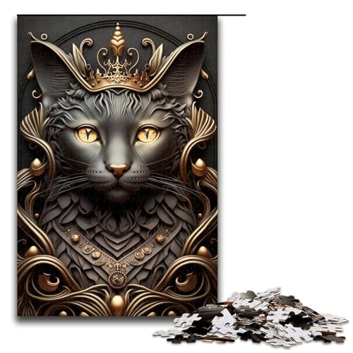 Puzzle für Erwachsene 1000 Teile Queen Cat Golden Art Deco Geburtstagsgeschenk Geschenke für Teenager ab 14 Jahren 75 x 50 cm Puzzle für Erwachsene 1000 Teile Queen Cat Golden Art Deco Geburtstagsgeschenk Geschenke für Teenager ab 14 Jahren 75 x 50 cm von QSYFNBZL