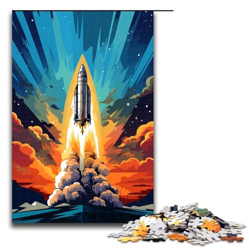 Puzzle für Erwachsene 1000 Teile Rakete ist von Spritzern umgeben viele Bunte Puzzles Lernspiele für Zuhause DIY Spielzeug tolles Geschenk für Spiele 1000 Teile von QSYFNBZL